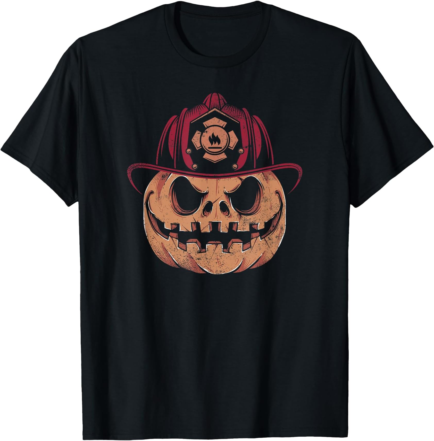 Firefighter Halloween Costume Pumpkin T-Shirt