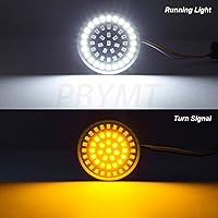 Vista 7 de PBYMT 1157 Luz LED de señal de giro frontal de 2 pulgadas, kit de cubierta de lente ahumada de bala compatible con Harley Davidson Dyna Softail