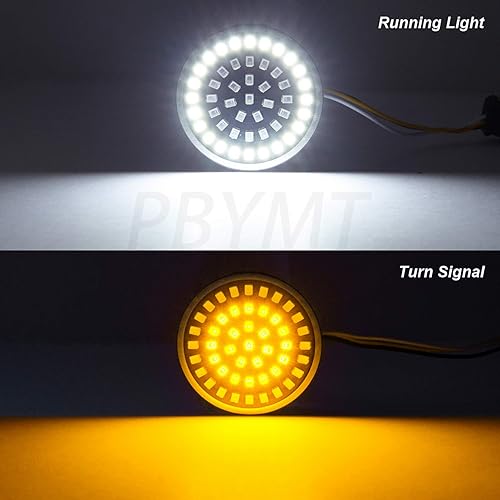 Miniatura 7 de PBYMT 1157 Luz LED de señal de giro frontal de 2 pulgadas, kit de cubierta de lente ahumada de bala compatible con Harley Davidson Dyna Softail