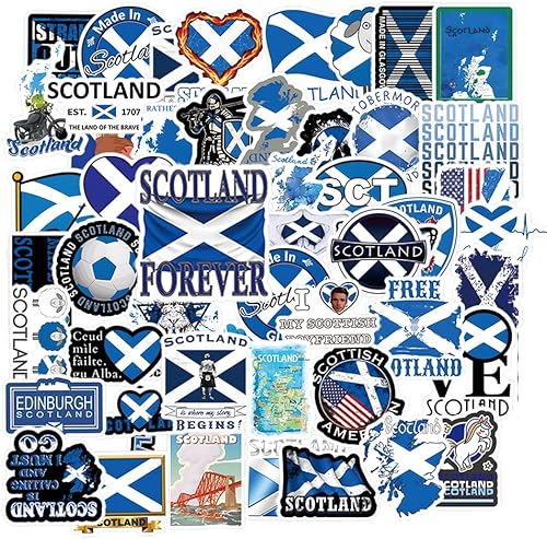 63 calcomanías escocesas de graffiti estética, vinilo impermeable para niños, niñas, adolescentes, adultos, para botellas de agua, laptop, maleta,