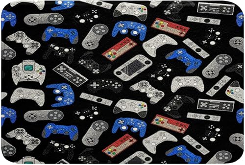 Erosebridal Alfombra de baño gamer para habitación de niños, tapete de baño para videojuegos, alfombra para adolescentes y jóvenes, color negro y