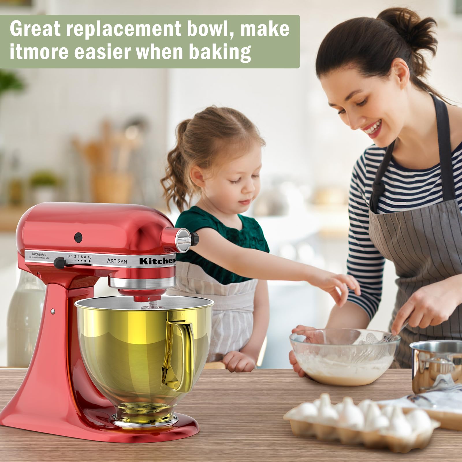 Amazon | 5QT ステンレススチール ミキサーボウル Kitchenaid スタンド