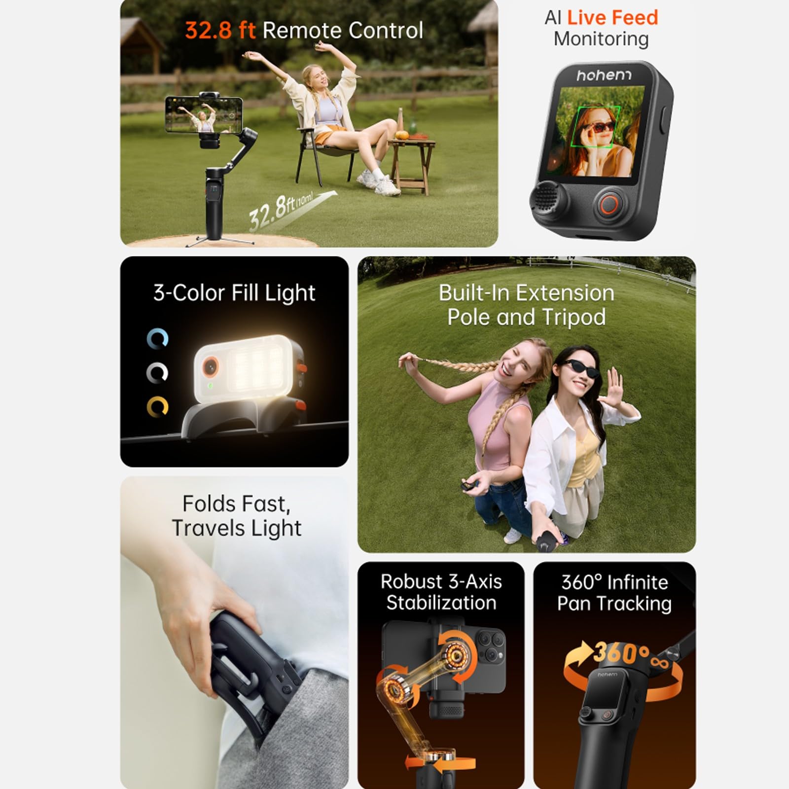 Amazon.co.jp: Hohem V3 Ultra ジンバルスタビライザー iPhone用 3軸