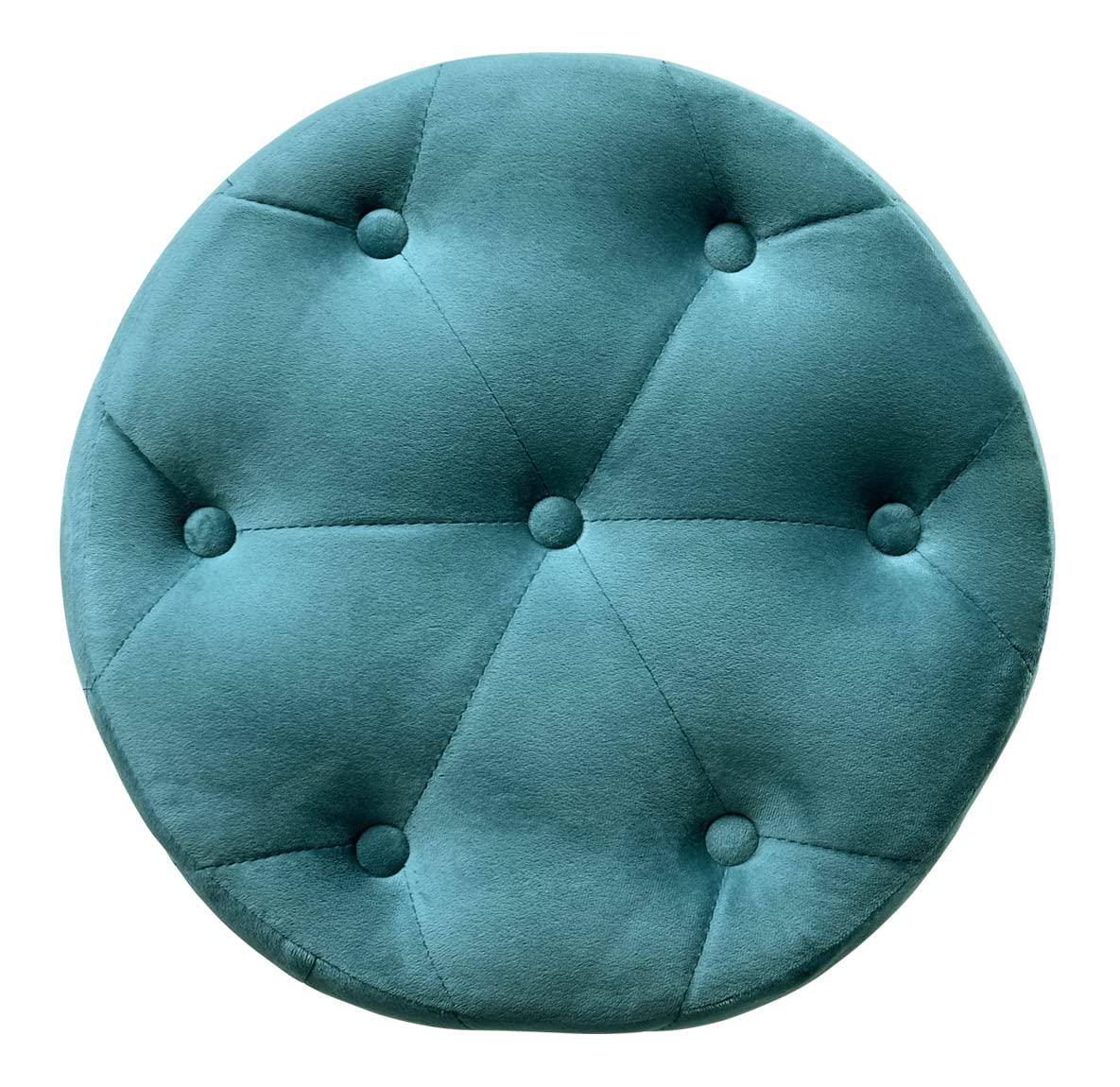 SAMIRA Pouf in velluto capitonné verde petrolio, poggiapiedi mod. Honey