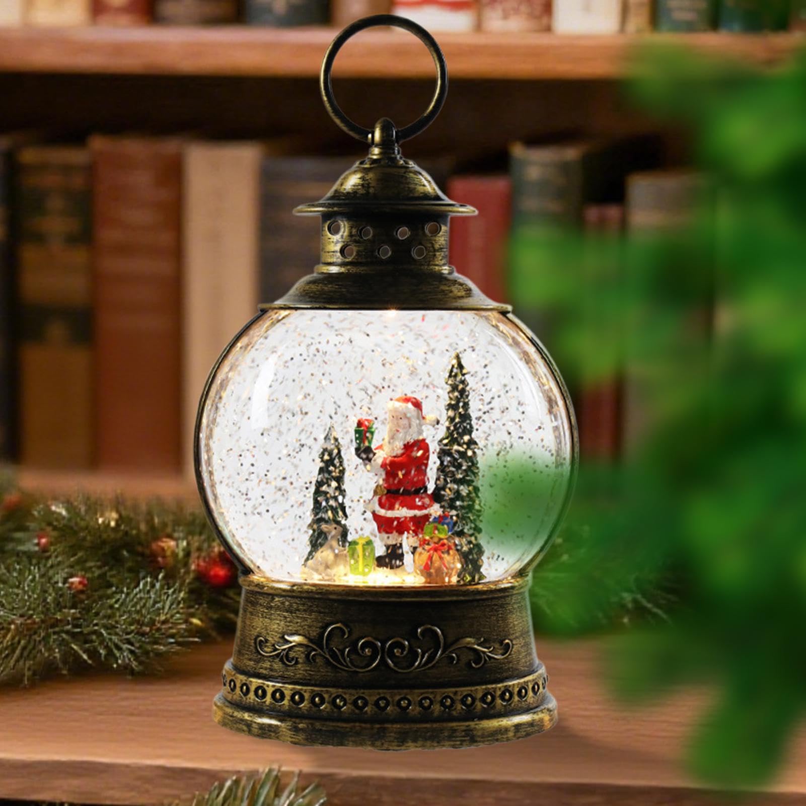 Boule À Neige De Noël avec Musique Alimenté par USB et Piles | Boule À Neige Musicale Bureau Ornement Pour Intérieur Extérieur Fête Réunion Chambre Salon Lieu De Travail
