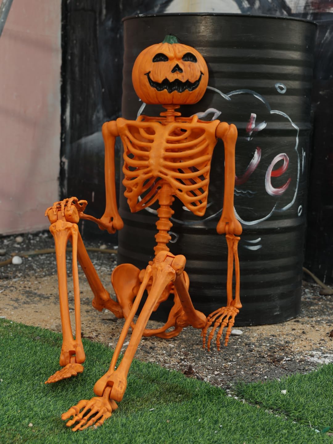 Seasons 60" Light Up Sound Pumpkin Skeleton Halloween Decoration for Crazy Bonez Skeleton Line