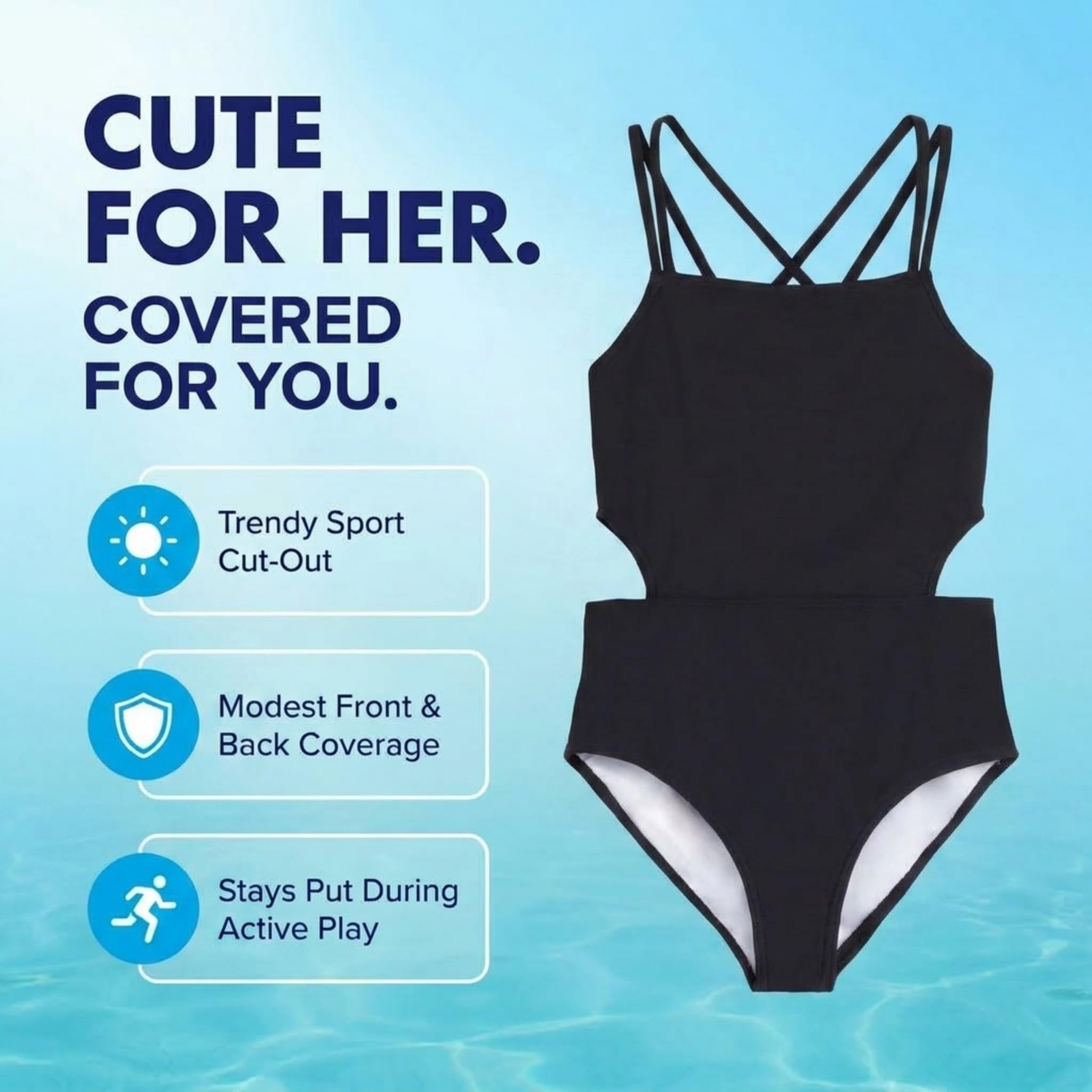 Kanu Surf Beach Girl Sport Cut-Out One Piece Swimsuit Maillot de Bain Une pièce Fille
