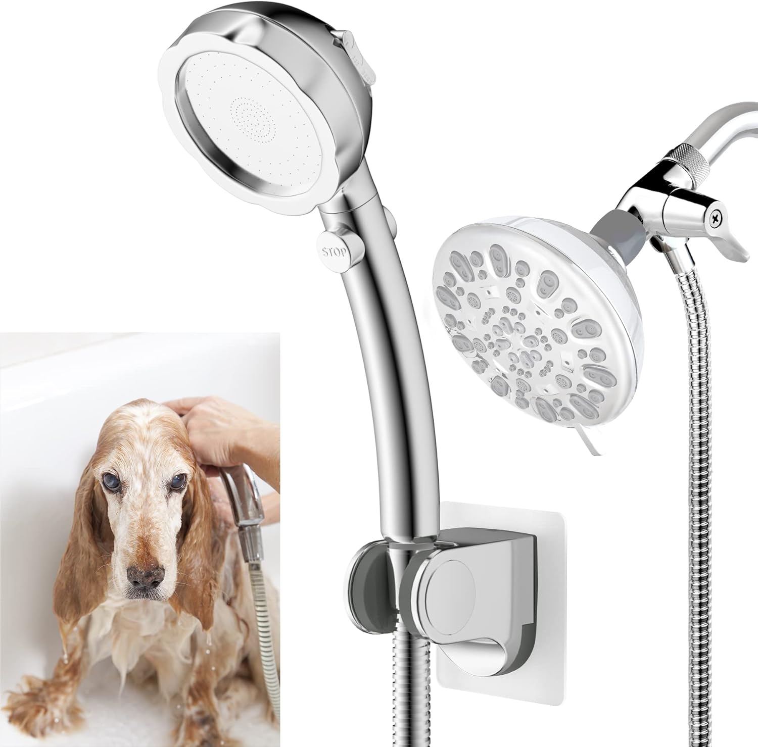 Dog Shower Sprayer Dog Pet Shower Attachment for Fast Clean Dog Bathing