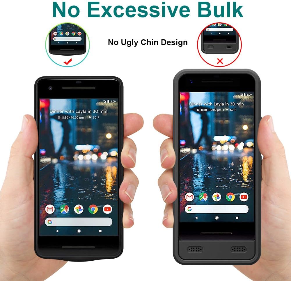 NEWDERY Google Pixel 2 Battery Case, 4700mAh Rechargeable External Protective Pixel 2 Charger Case, Portable Power Bank Charging Case Compatible Google Pixel 2