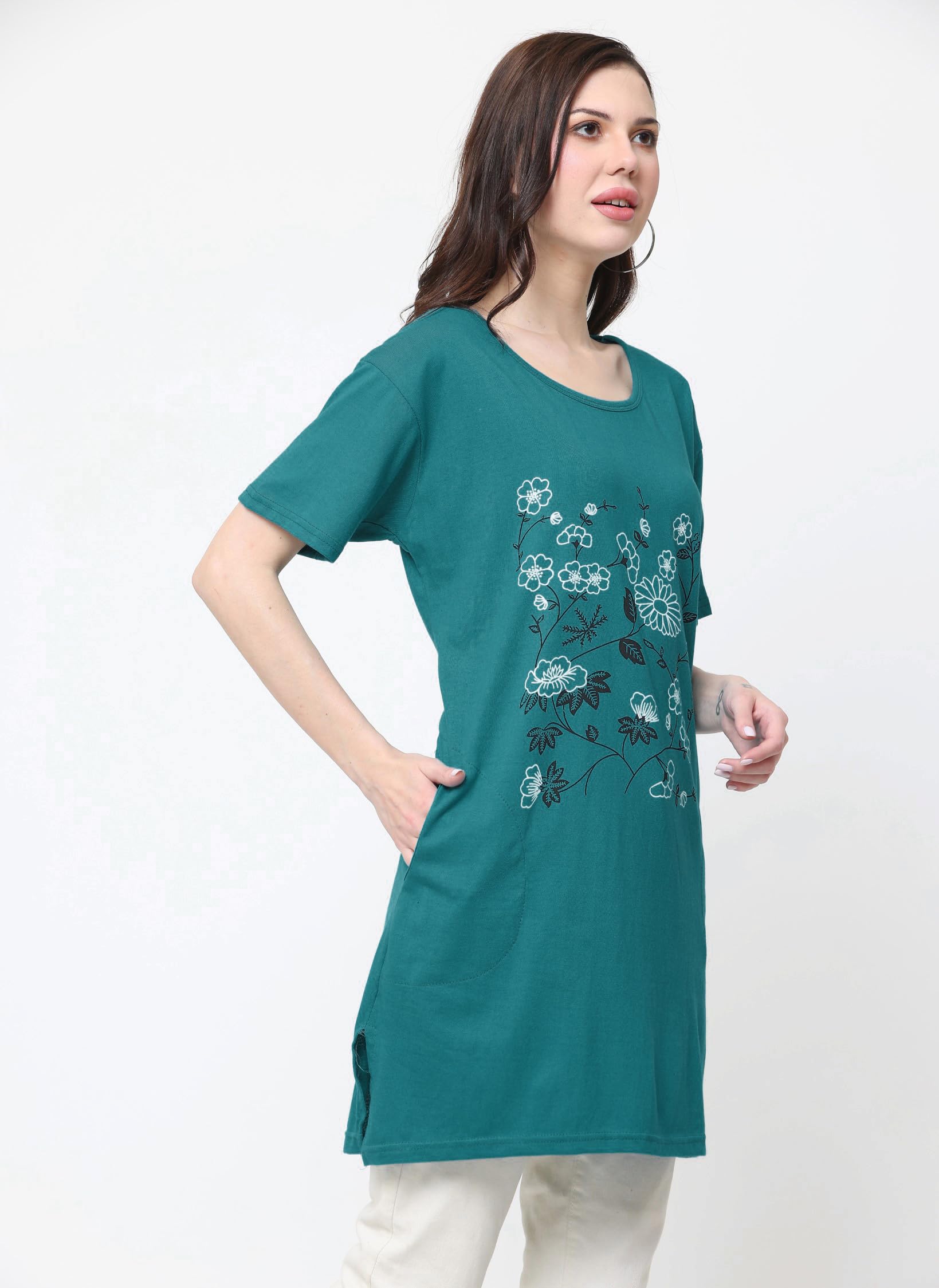DDASPRATION Women Cotton Printed Long T-Shirt Combo - Image 3 thumbnail