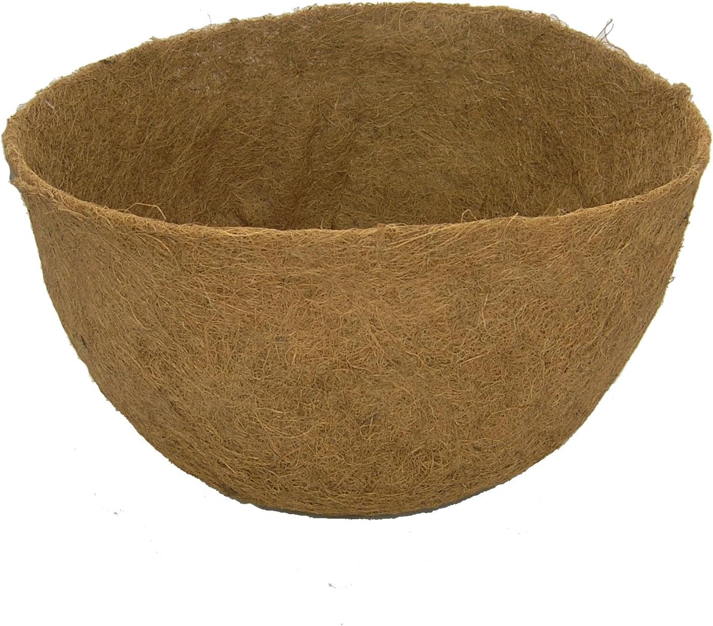 22 Inch x 12 Inch Round Flat-Bottom Molded Coco Liner for Hanging Basket Planter - Single