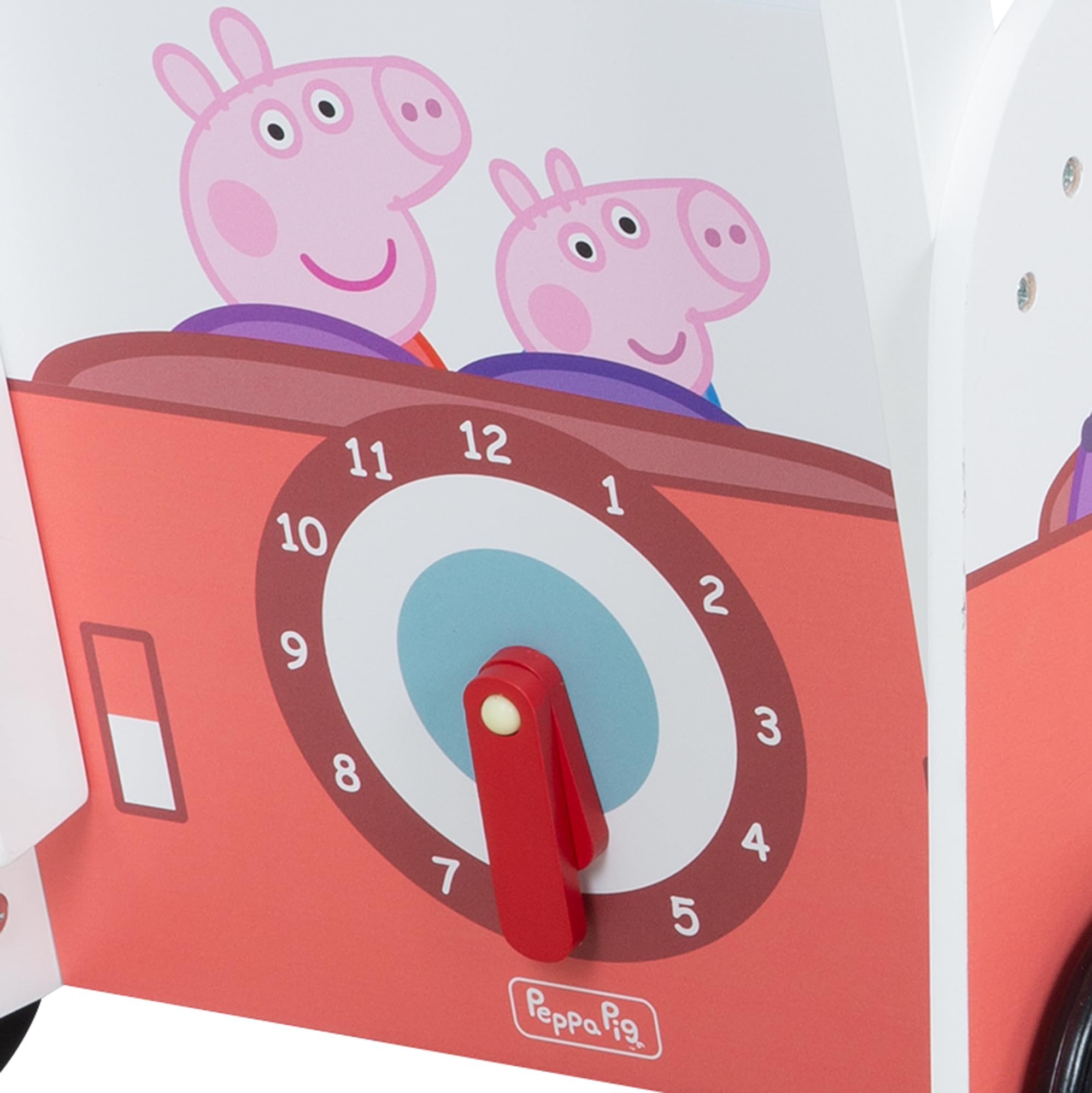 roba Carrello Giocattolo a Spinta Bully Peppa Pig - con Abaco e Ruote - per Imparare a Camminare - Primi Passi - Regalo Compleanno, Natale, Pasqua - Legno Laccato Bianco/Rosa