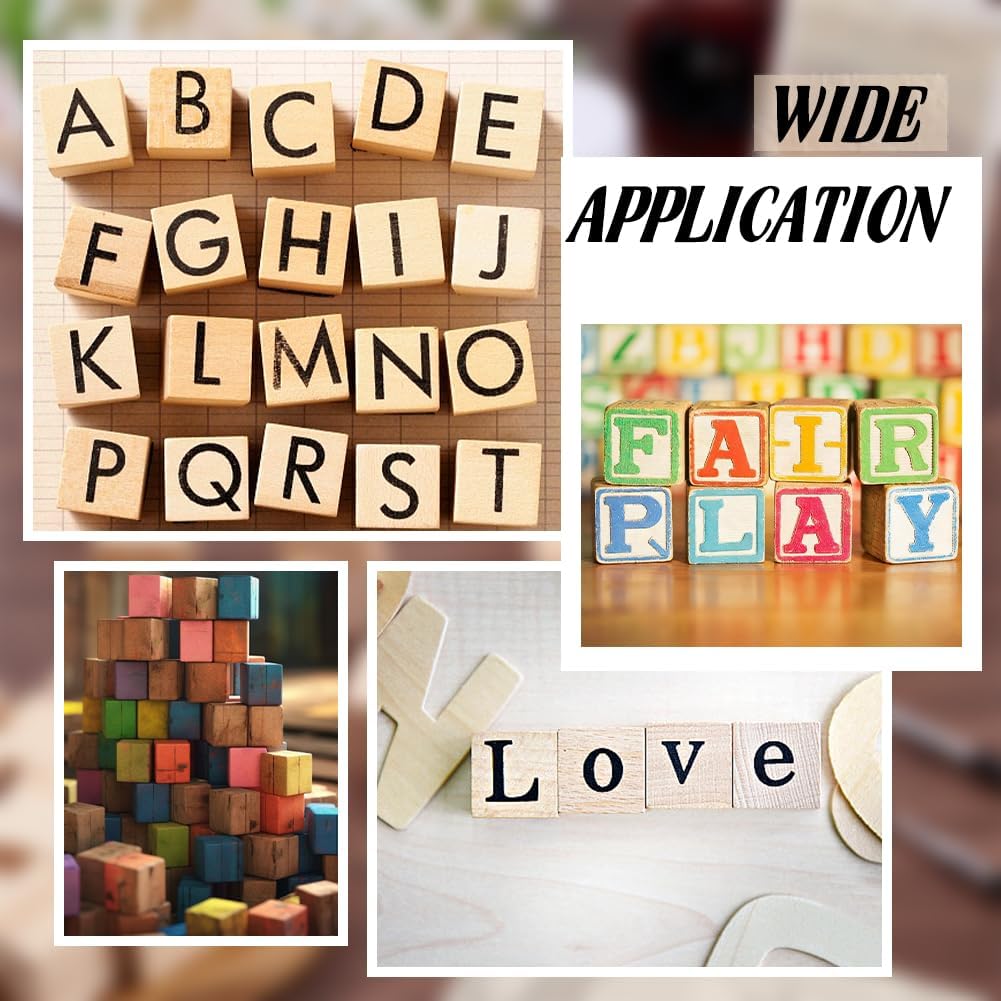 arricraft 350 Pcs 1 Inch Wooden Cubes, Natural Solid Unfinished Wood Blocks for Painting Decorating Craft Carving Shower Blocks to Decorate DIY Projects