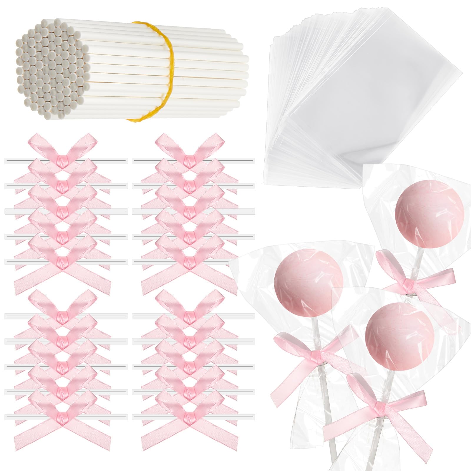 Sacs à bonbons transparents et bâtons de sucettes en papier pour emballage chocolat