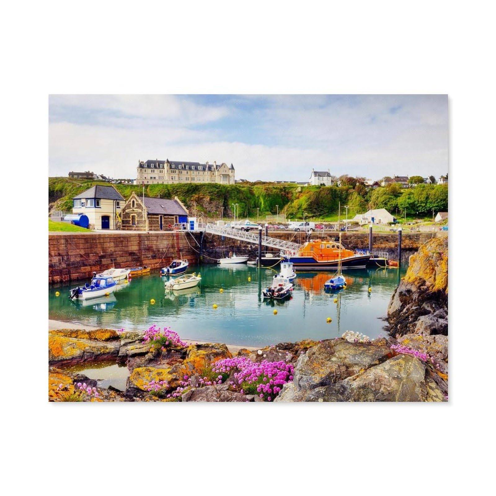 Gsbrsnts A9 5D Diamond Painting Set For Adults And Children，Portpatrick Harbour,Colourful Boats，Diy Diamond Crystal Rhinestone Embroidery Painting(40 X 50 Cm/15.74 X 19.68 Inches)-B85