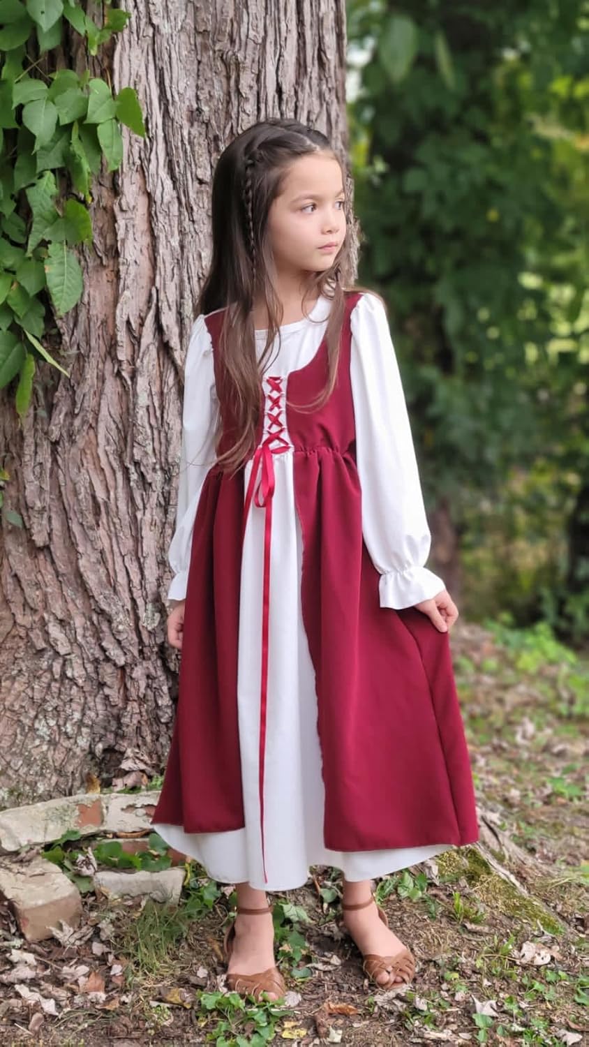 HIHA Girls Renaissance Dress Medieval Princess Dresses Size 4-12