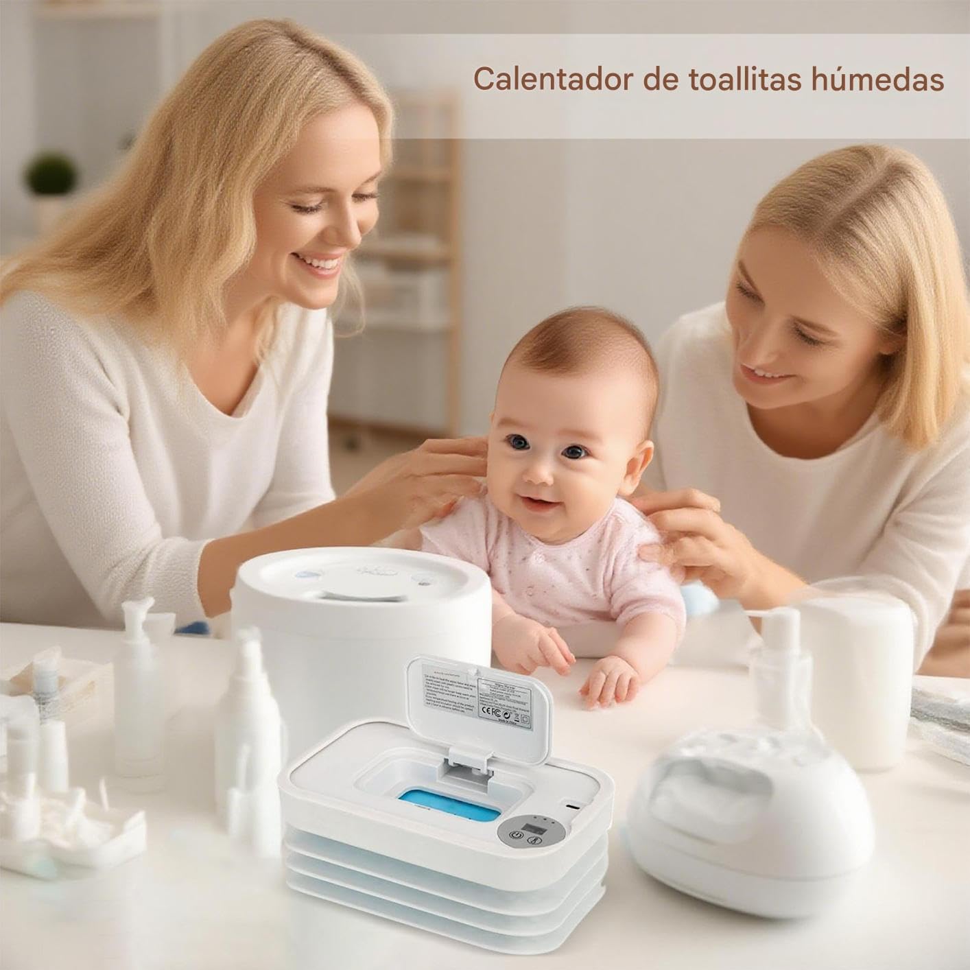 Calentador De Toallitas Húmedas Para Bebé,Dispensador Portátil Para Viajes Con Calentador De Toallitas Sin Cables | Calentamiento Rápido para Viajes Camping y Uso en Automóvil