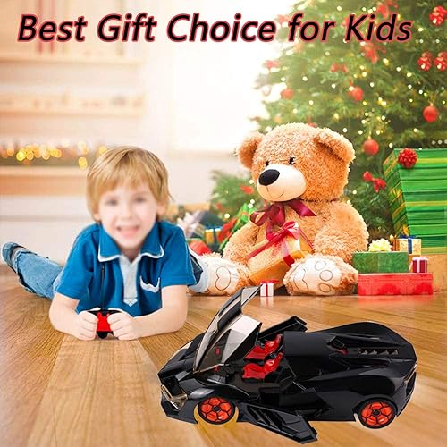 Miniatura 8 de Auto deportivo a control remoto para niños con puertas abiertas, luces de trabajo a escala 112 a control remoto, vehículo de juguete de carreras