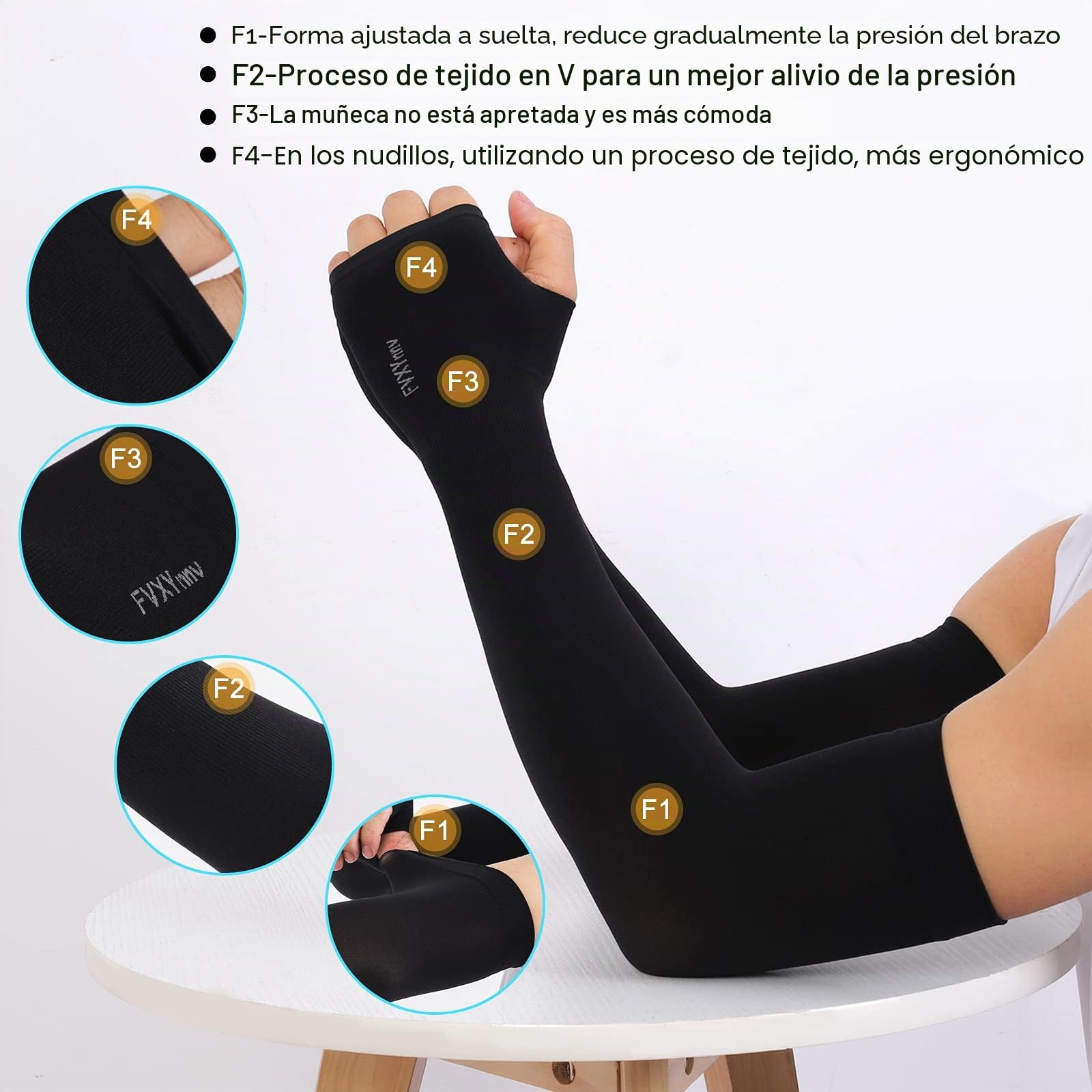 Manguitos Ciclismo Proteccion Solar UV UPF50+ Compresion Arm Sleeves para Hombre Mujer