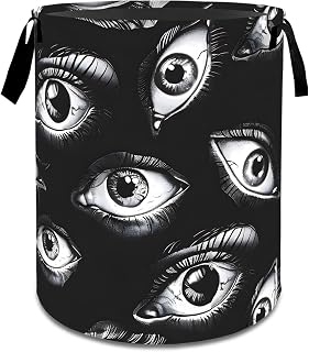 Mystical Eye Laundry Basket,Gothic Dirty Clothes Hamper,Mysterious Artistic Flair Horror Storage Bin Gifts,Waterproof Oxford Cloth Baskets for Bathroom,Bedroom,Home Decoration(19.7" x 15.7")