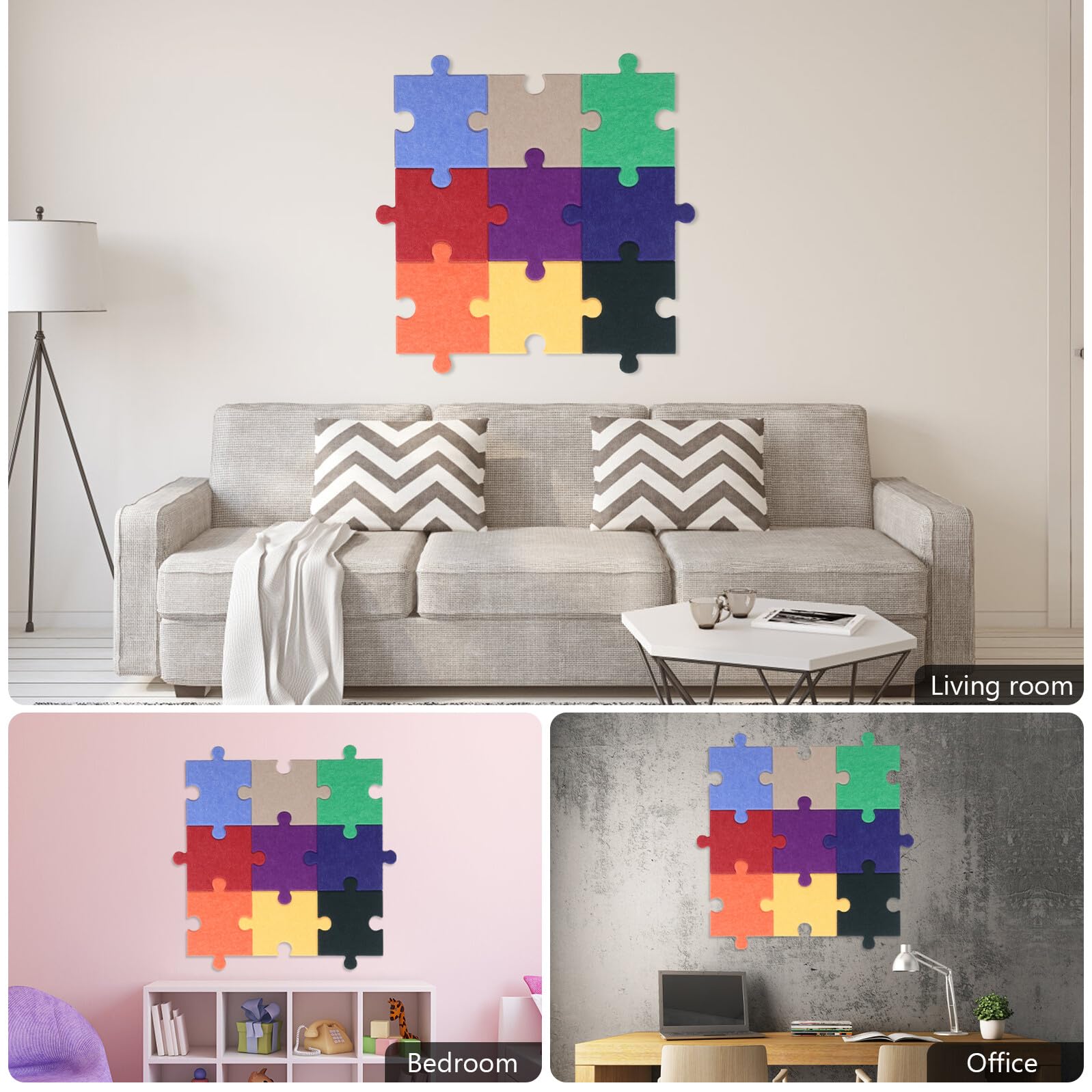 10 Stück Teiliges Selbstklebendes Filz Puzzle wandpaneel Vielseitige Dekoration für Büro Kinderzimmer und Wohnräume Schnell zu Installieren Schützende Wandaufkleber Große