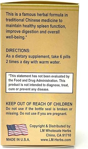 Miniatura 3 de Lao Wei Fórmula de bazo - Suplemento de hierbas Ren Shen Jian Pi Wan ayuda a la hinchazón, gases, sabor ácido, ardor en el estómago superior del