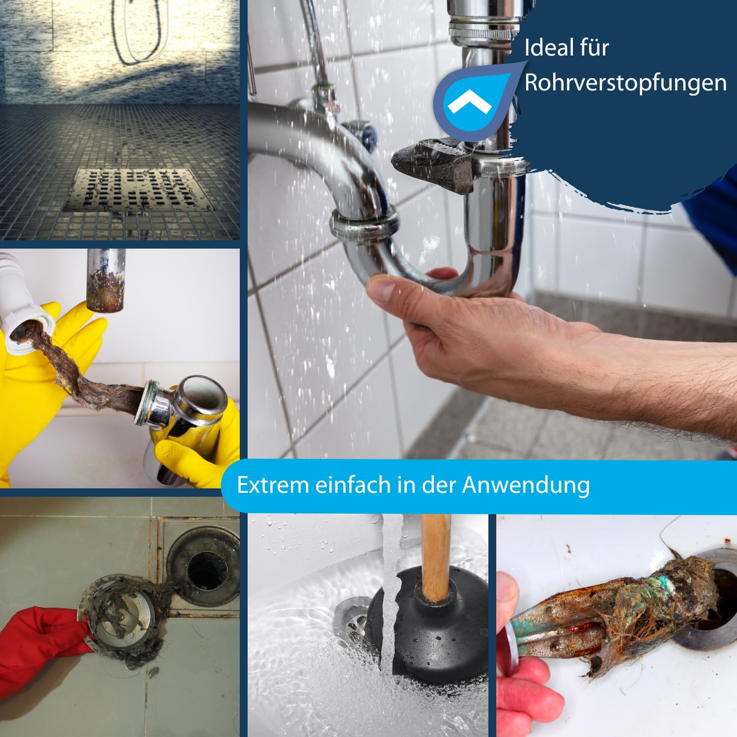KaiserRein Profi Rohrreiniger 10L - Kraftvoller Abflussreiniger gegen Verstopfungen in Dusche, Küche und Toilette