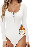 Vista 1 de MANGOPOP Women's Henley Shirt Scoop Neck Button Down Ribbed Sleeveless Tank Top Long Sleeve Short Sleeve Bodysuits