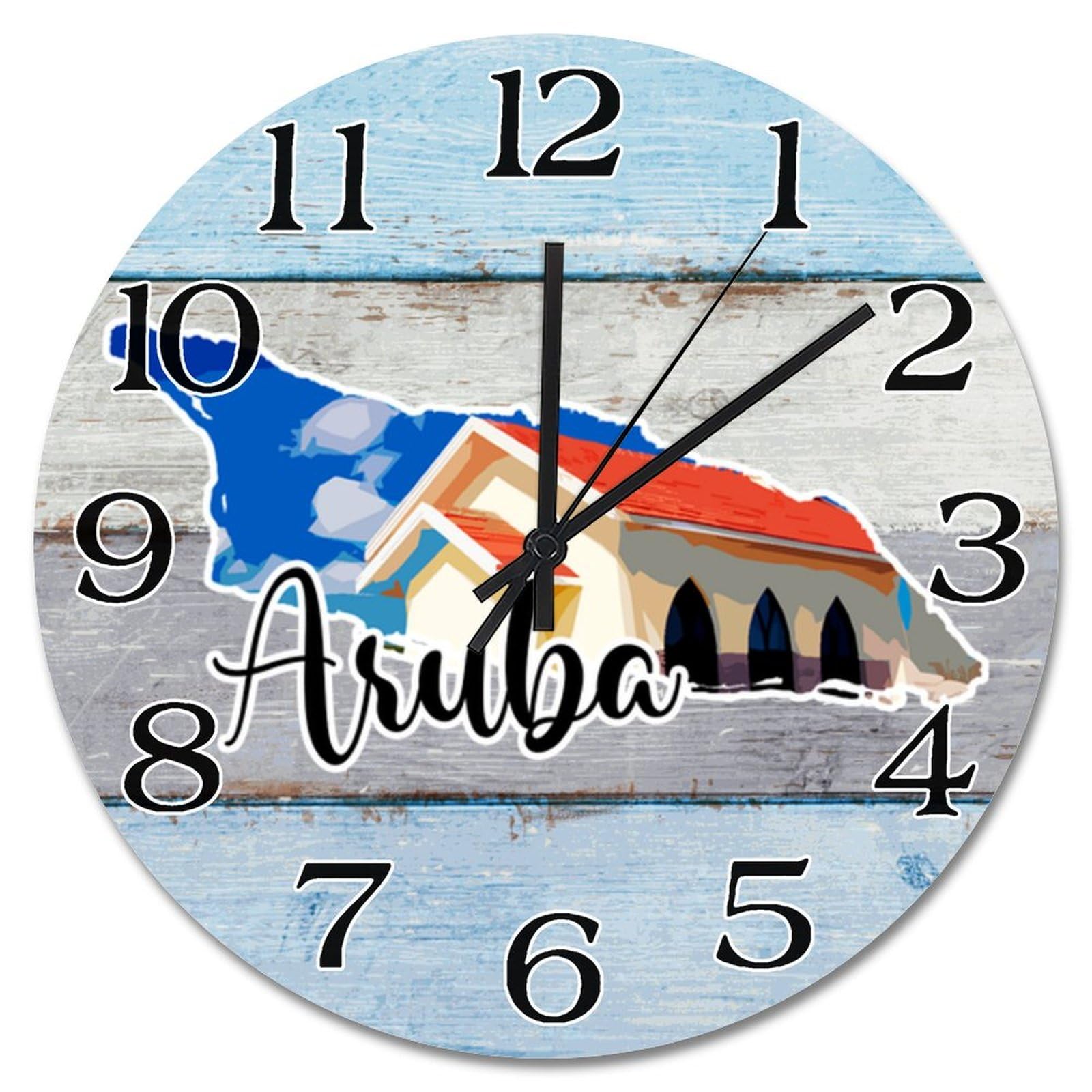 Horloge murale Aruba de 38 cm silencieuse et à piles pour la déco du salon