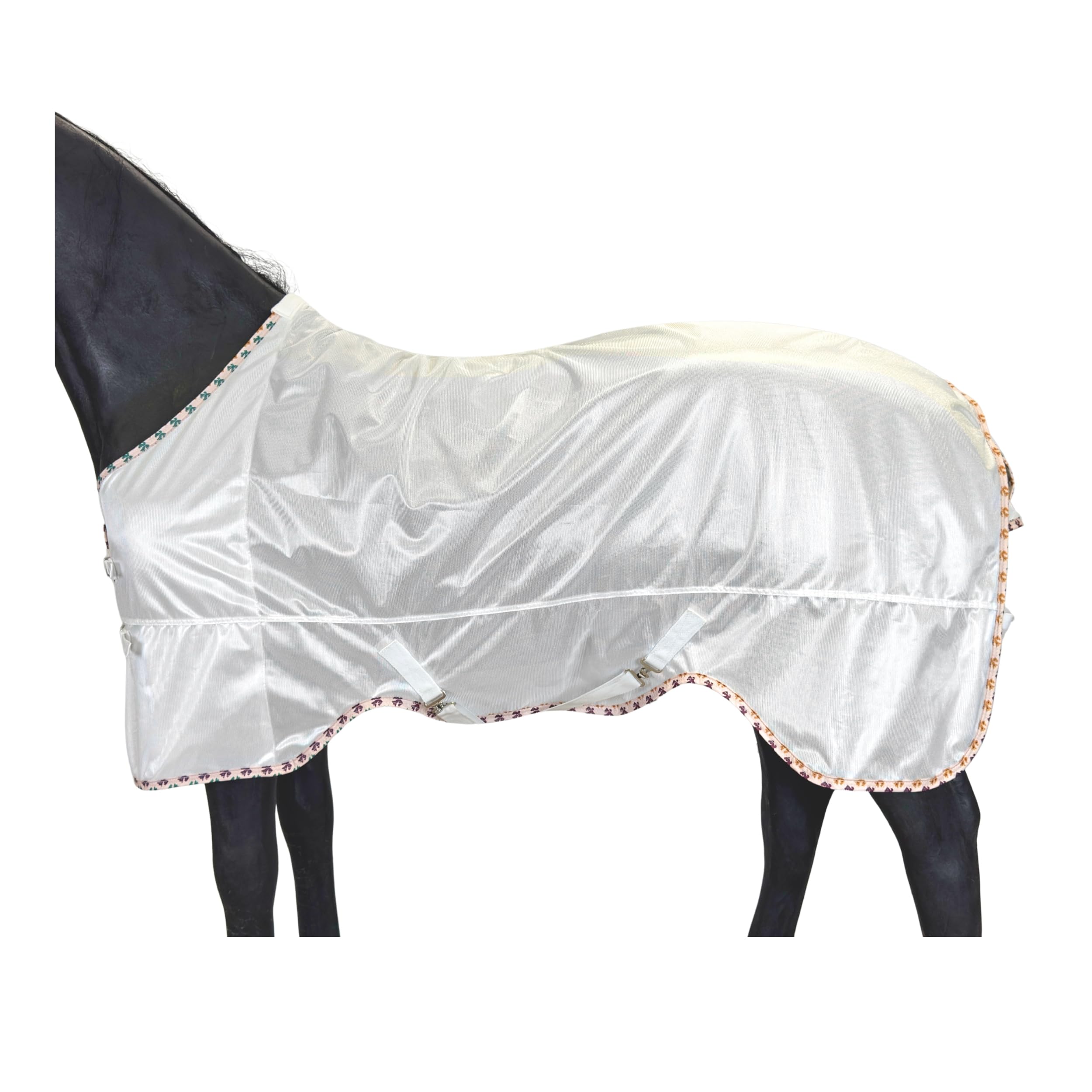 BARN &amp; STABLE Breathable and UV Protective Tear-Resistant Mesh Horse Fly Sheet Comfy Equine Summer Sheet with Removable Web Leg Straps