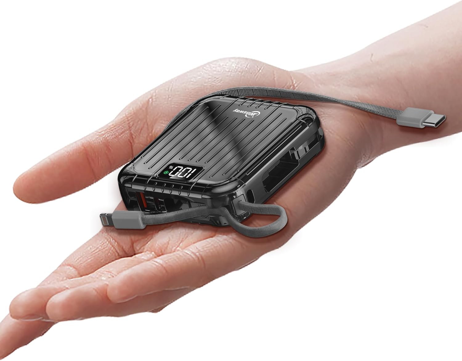 10000mAh Small 22.5W Power Bank with Built in Cable, 3A Fast Charging, 4 Outputs 2 Inputs, Mini Portable Charger for Samsung Google Pixel LG Moto iPhone iPad - Image 13