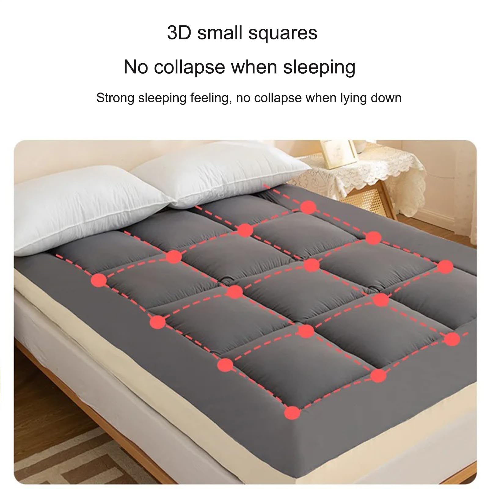Épaissir Tatami Matelas De Sol, Étanche À L'Humidité Chaud Pliable Tatami Matelas Topper Couchage Lit Pad pour Invités, Dortoirs, Camping, Canapés Et Chaises Longues,4,180x200cm