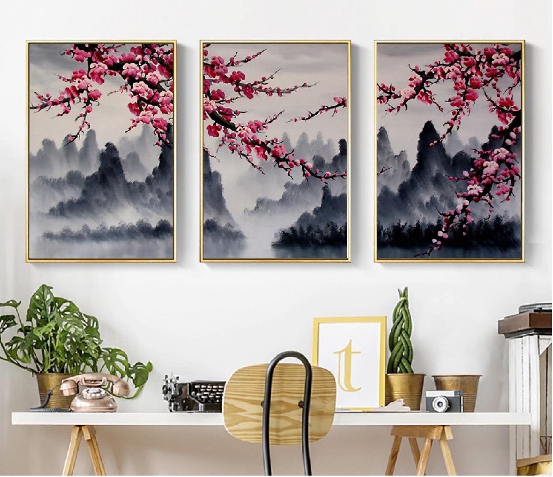 Pinturas de arte de la pared en lienzo resistente sin marco con diseño floral