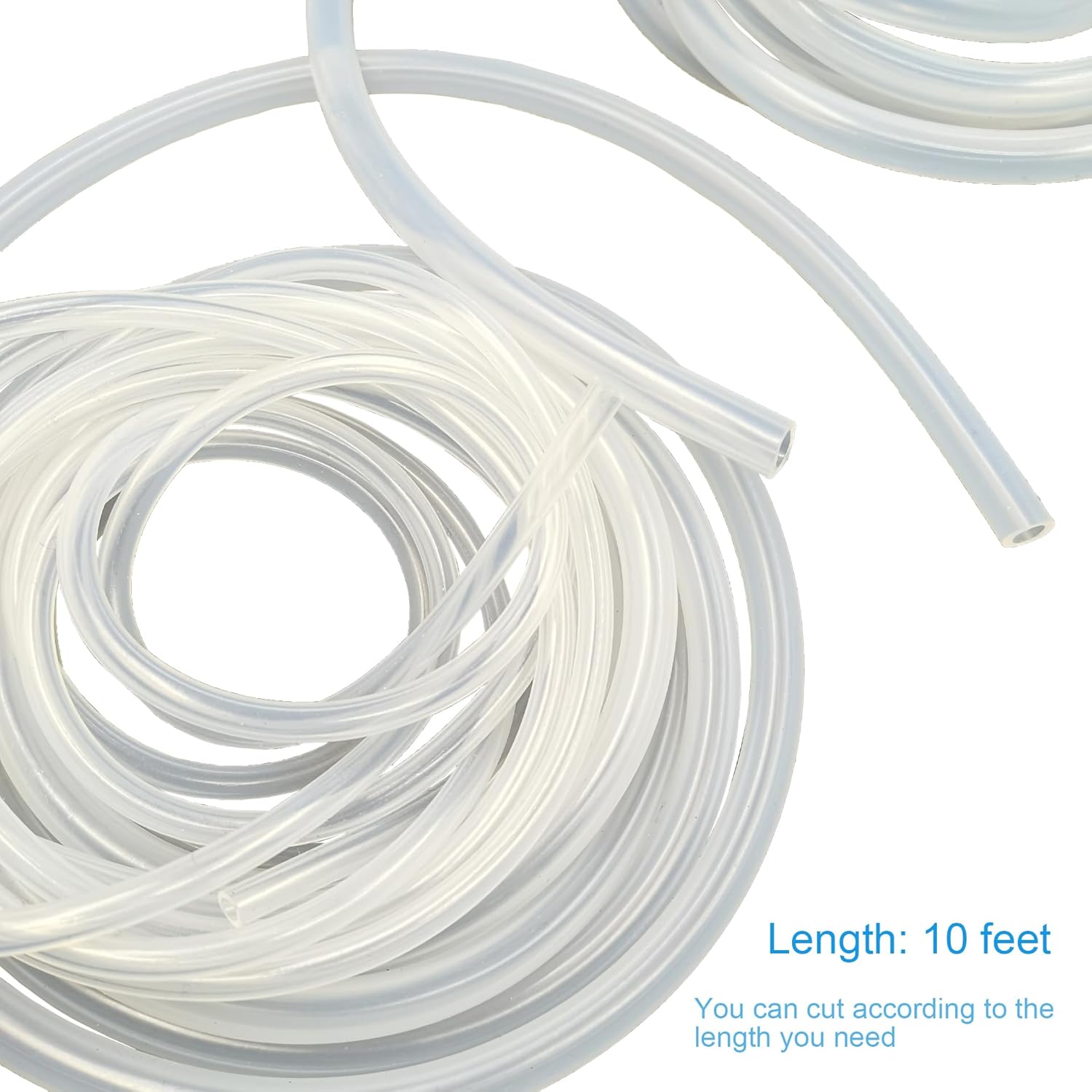 Replaceable Silicone Tubing,1/4"ID * 3/8"OD 10FT Length Food Grade Hoses for Pump Transfer,Home Brewing, Wine Making, Beer Line, Kegerator, Aquaponics (clear, 6 * 9mm)