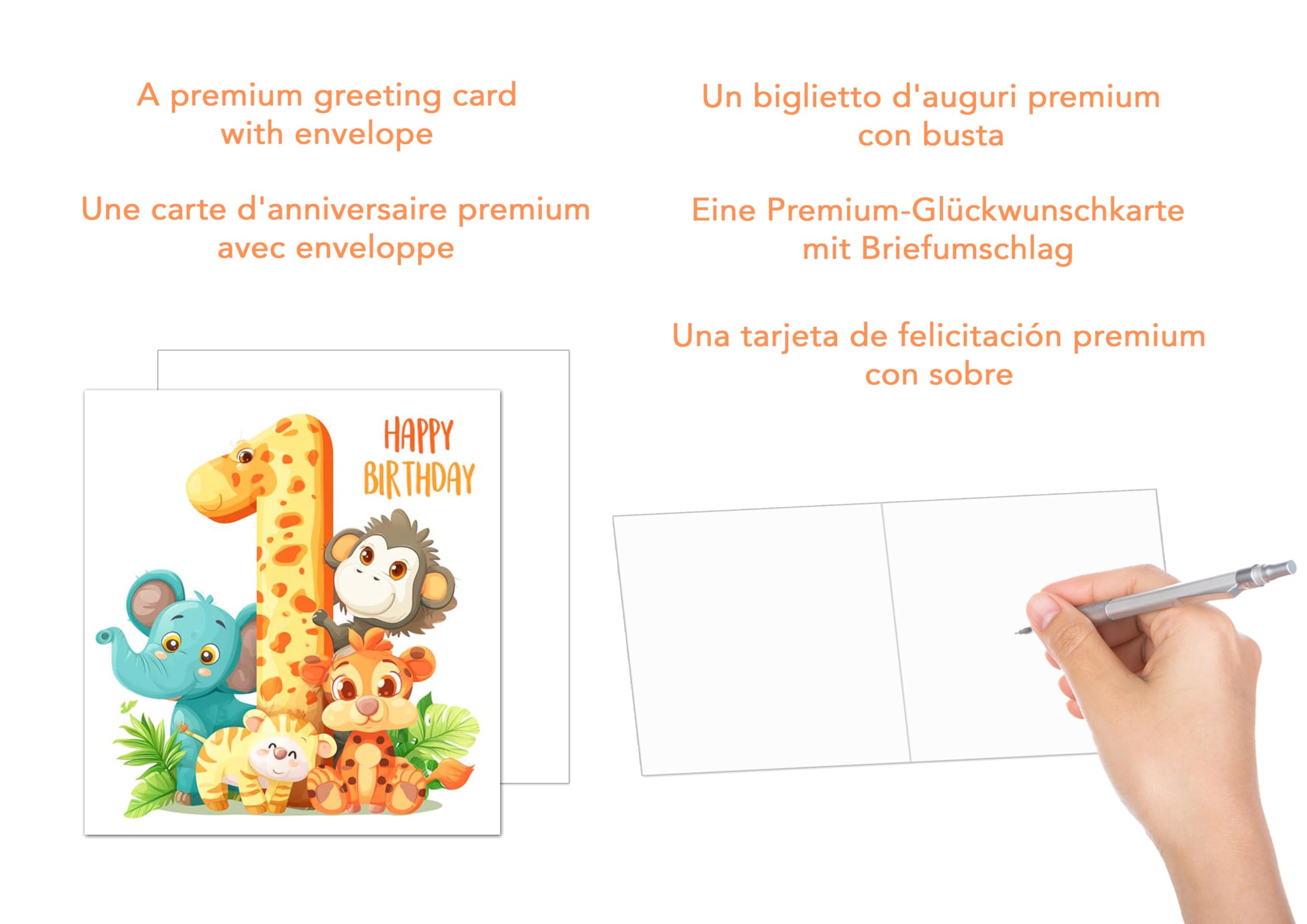 Edition Seidel Premium Vierkante Verjaardagskaarten met Envelop, Wenskaart Happy Birthday Bilet Kaart voor Kind Jongen Meisje Vogel Fee Bloemen (GQ319 SW024