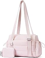 Vista 1 de ROULENS Bolsa pequeña de gimnasio para mujer, juego de 2 mini bolsas de gimnasio con compartimento húmedo y billetera para monedas, bolsa de Rosa