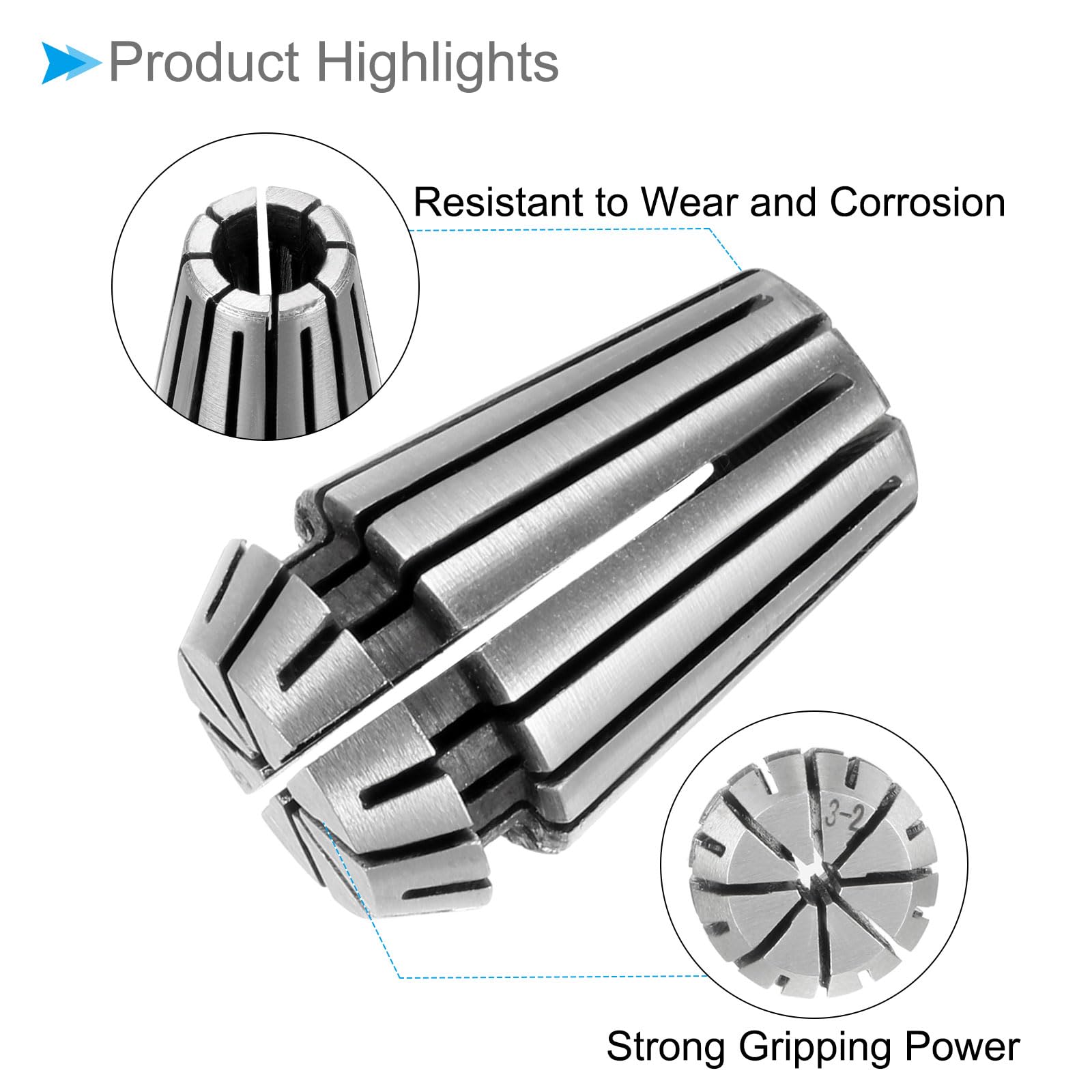 CoCud Spring Collet Chuck, ER-16 Spring Collet 3mm Clamping Diameter, 40Cr Steel Convenient Disassembly Chuck - Image 4