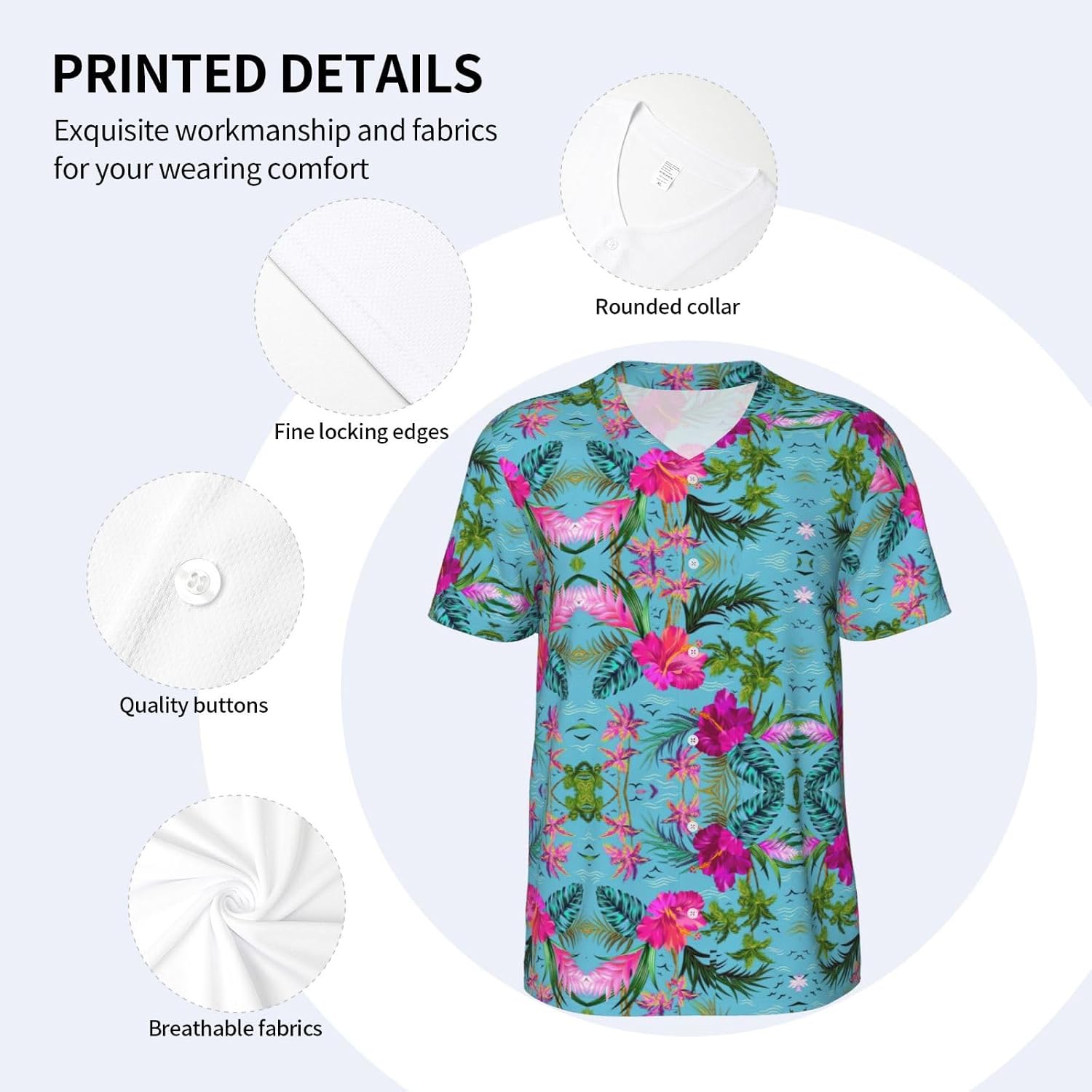 Hello Hawaii Stylish Softball Jersey,Personalized and Breathable Baseball Button Down for Men for All Seasons and Occasions