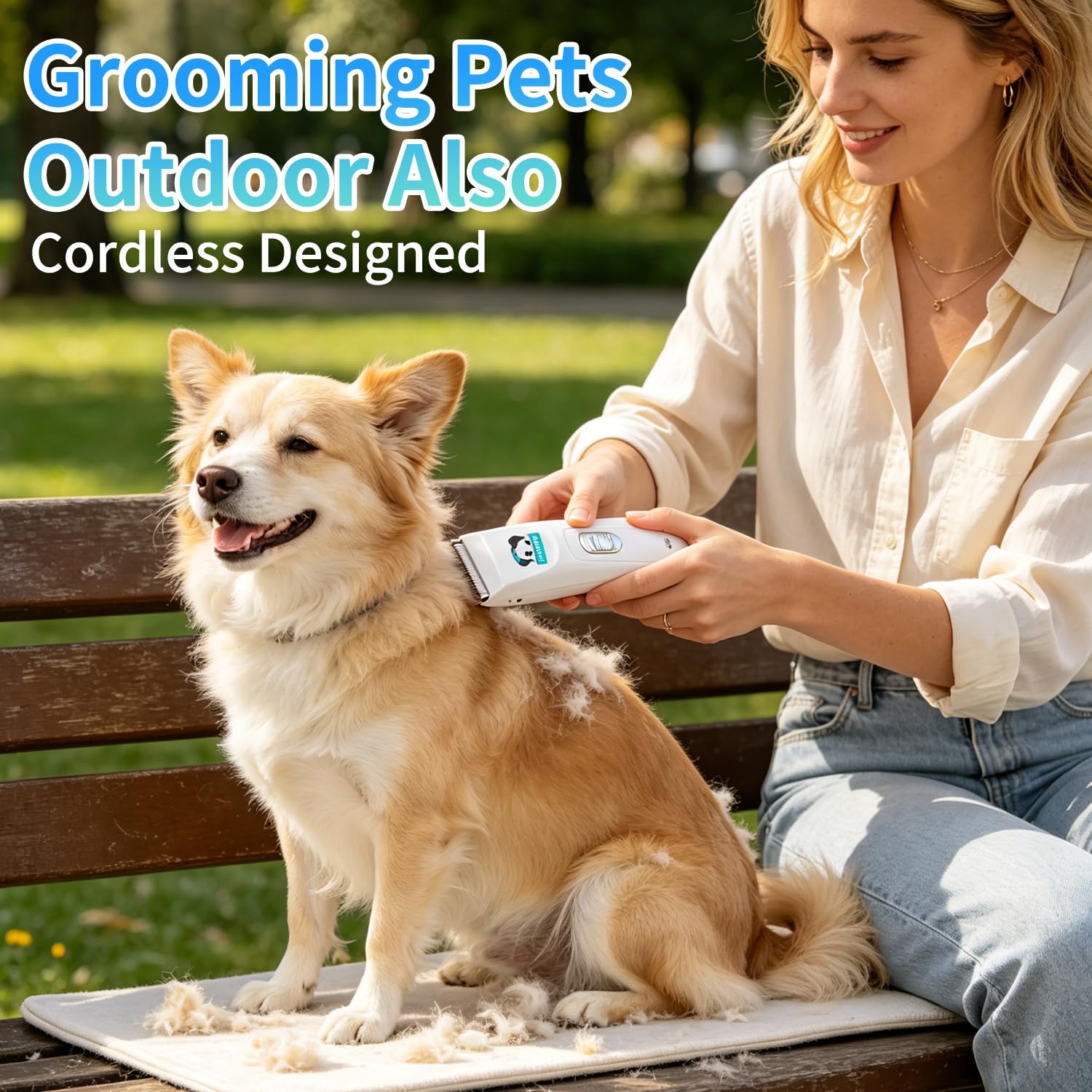 Tife Tondeuse pour chien à faible bruit, kit de toilettage pour animaux domestiques, tondeuse électrique silencieuse sans fil