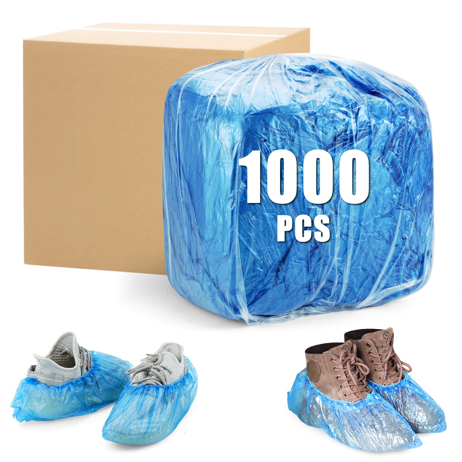 1000 pezzi (500 paia) copriscarpe usa e getta, antiscivolo, impermeabili, usa e getta, per interni ed esterni, immobiliare, edilizia, turismo, pavimenti, giorni di pioggia, posto di lavoro