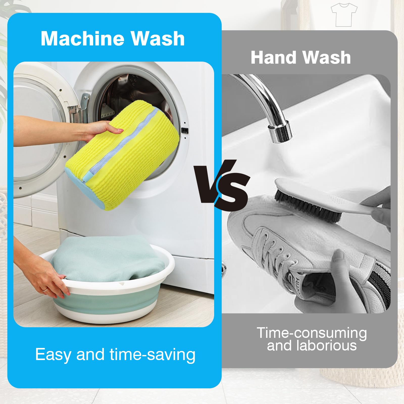 Sacchetti Per Lavare Scarpe In Lavatrice - 2 Pezzi, In Ciniglia, Lavabile E Asciugabile, Colore Blu - Foto 2