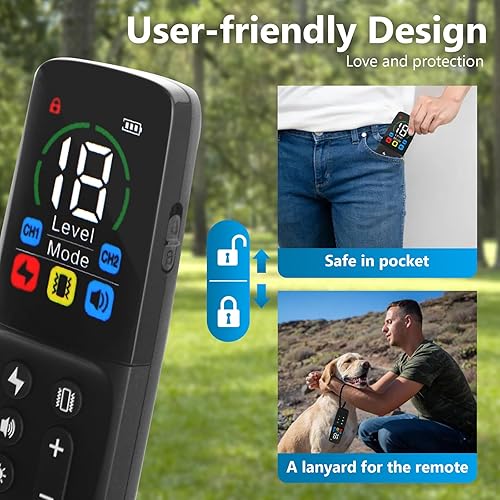 Miniatura 5 de Collar de entrenamiento para perros con control remoto, 2600 pies, collar de choque inteligente para perro con 4 modos de entrenamiento, bloqueo de