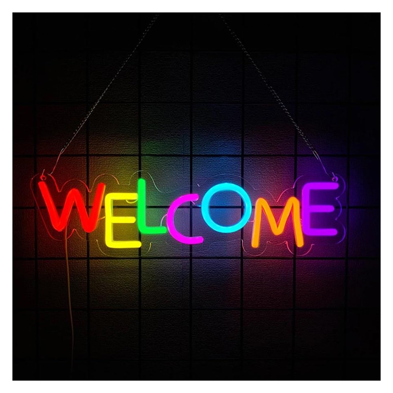 SHOUXI Sign Lamp Welcome Neon Sign Light for Game Room Bedroom Living Room Party Restaurant Pub Bar Salon Cafe Wall Decor 40cmx11.2cm