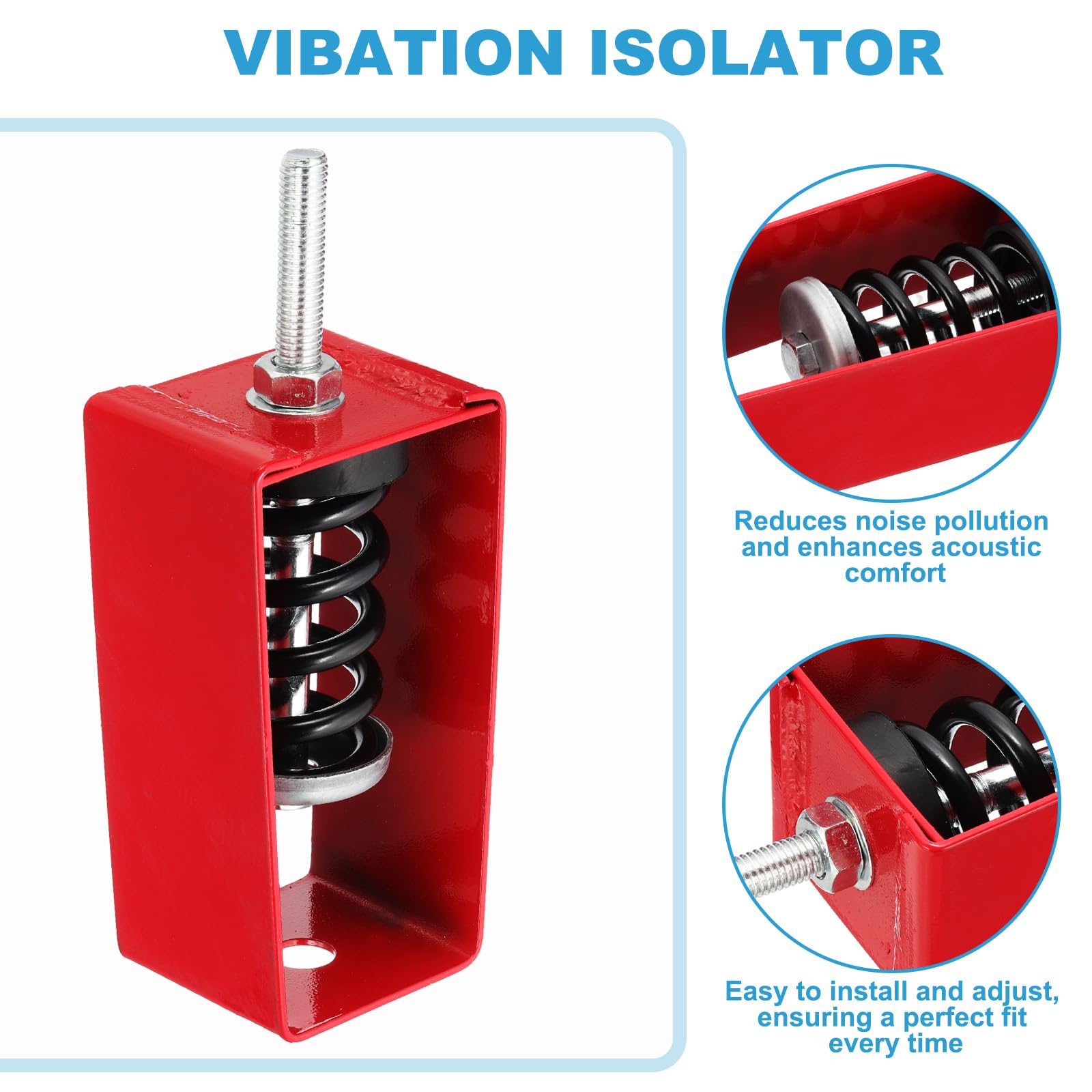 PATIKIL Isolatori Di Vibrazioni A Molla Per Soffitto, 2 Pezzi 160 Kg Supporti Antivibrazione Meccanici Per A/C Processore D'Aria Camera Da Letto Teatro Studio, (XHS) Rosso