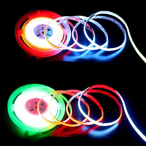 Miniatura 4 de Tira LED COB direccionable RGB WS2811 IC, Waterprppf 12V 720LEDsm WS2811 RGB Magic Digital Pixel RGB COB LED cinta+mini controlador para fiestas,