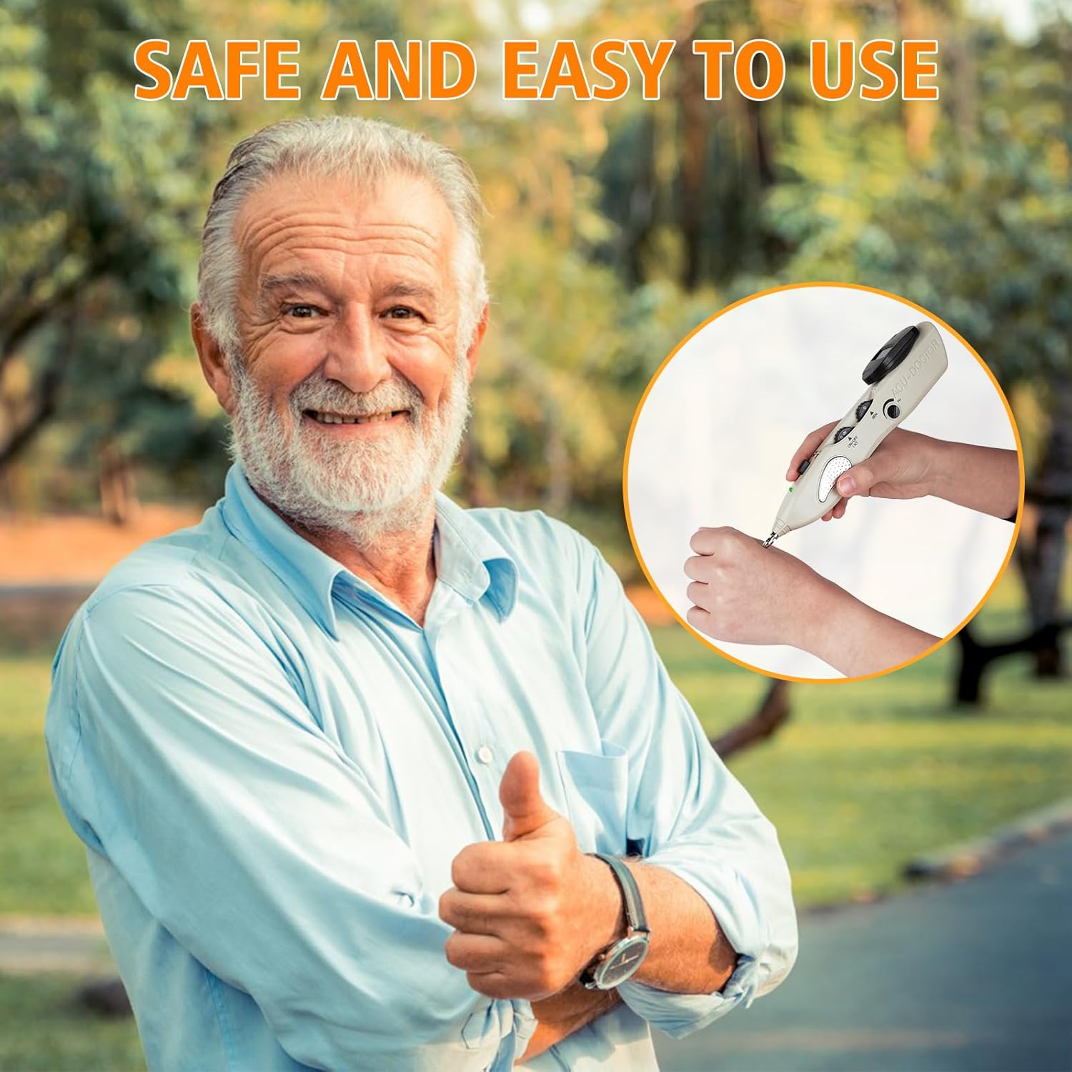 Electronic Acupu/ncture Pen, Automatic Acup/oint Finder with 10 Intensity & Sensitivity Levels, 3 Replacement Heads for Neck, Shoulder, Face LY-508B