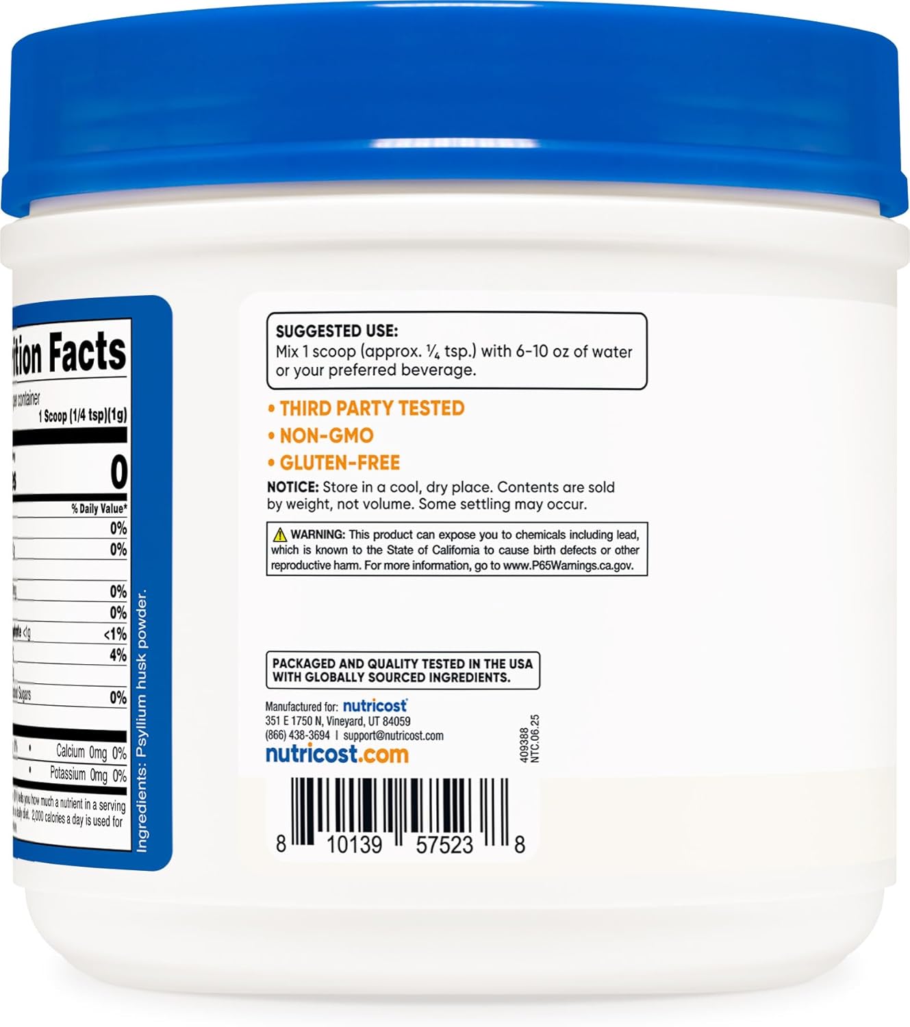 Nutricost Psyllium Husk Powder (1.5 Pounds) - GMO-Free, Gluten-Free - Image 5