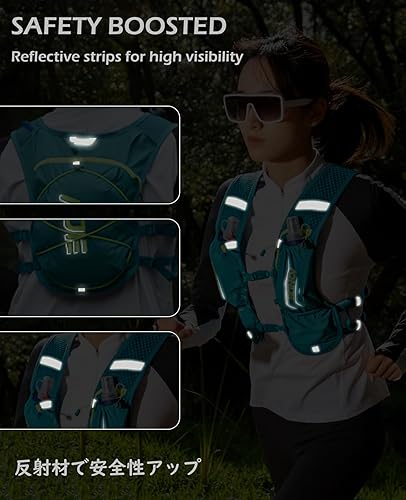 Miniatura 5 de TRIWONDER - Mochila de hidratación para senderismo, bolsa de agua, chaleco para correr, para uso al aire libre, ciclismo, festivales, raves,