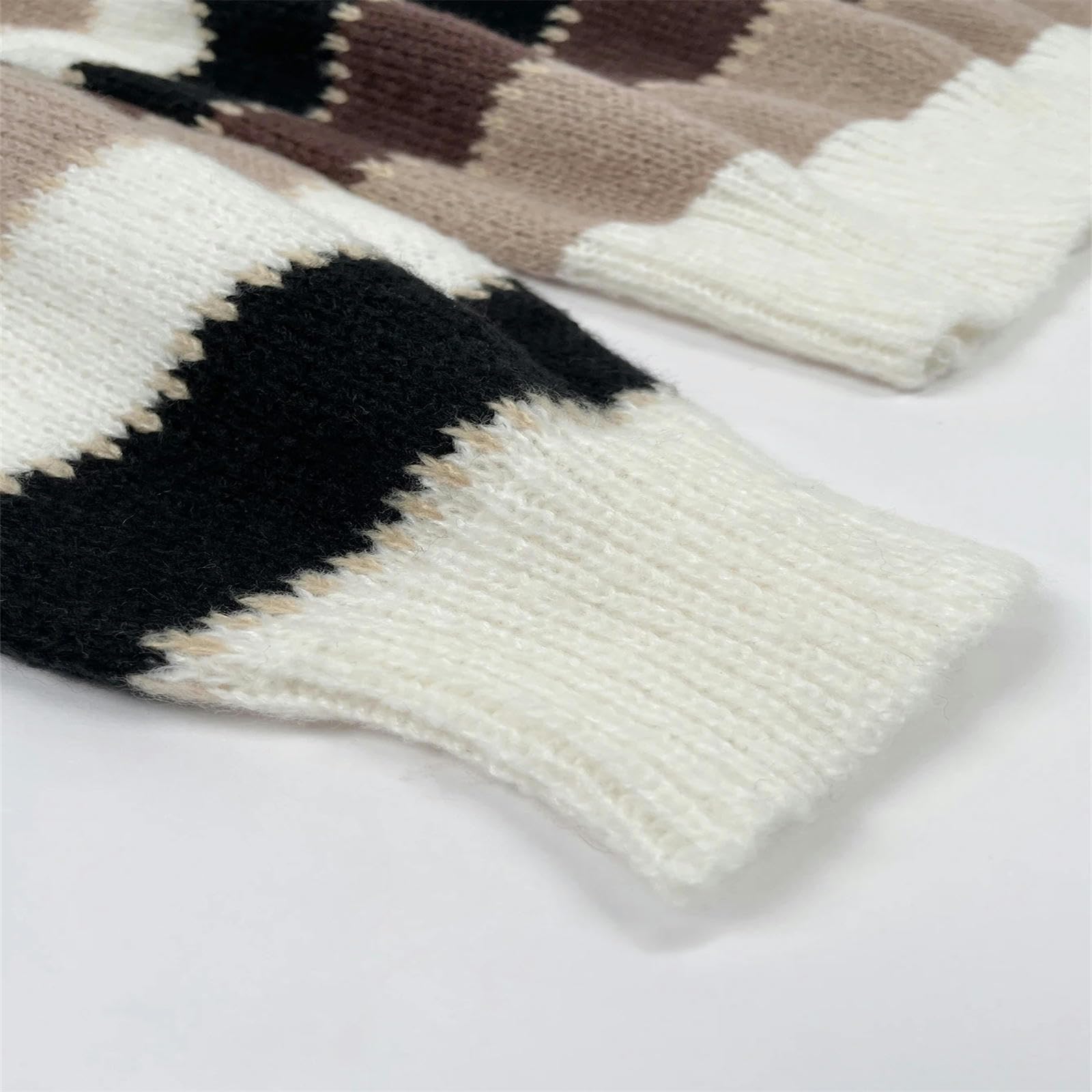 Sweter luźny sweter w paski swetry swetry dzianinowe moherowe swetry damskie-brązowy-S