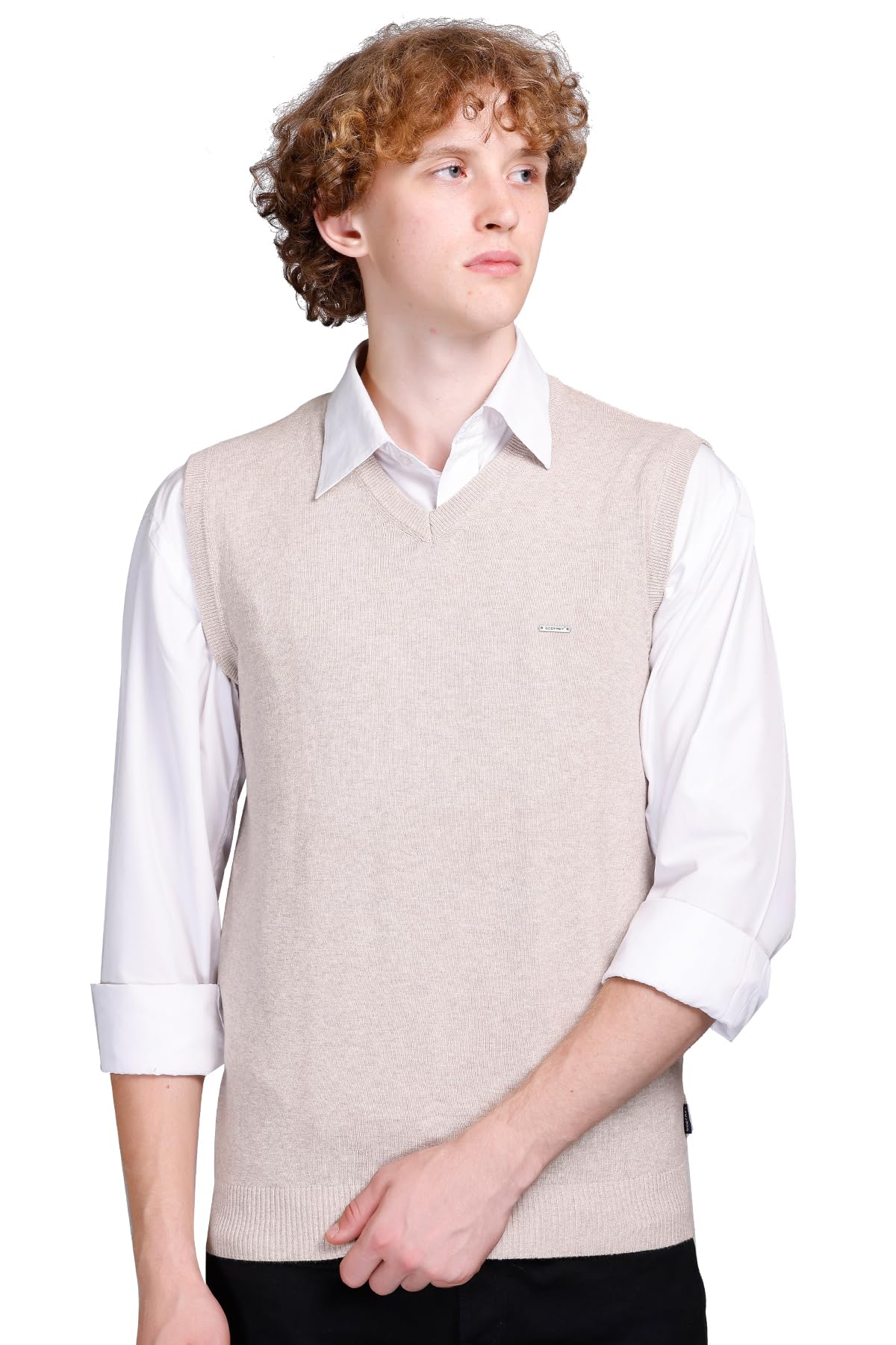 Mens V-Neck Premium Cotton Sleeveless Sweater Half-image-8